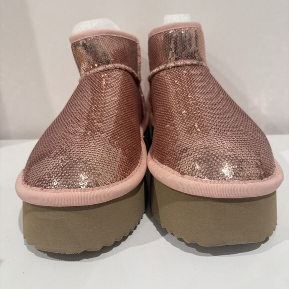 Corkys Booties Boots Sequins Platform Chunky Sparkly Pink Bling 9 Room Service - Picture 4 of 8